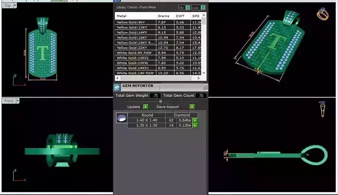 Latter T Diamond Pendant 3d Model 3D print model Latter T Diamond Pendant 3d Model 3D print model