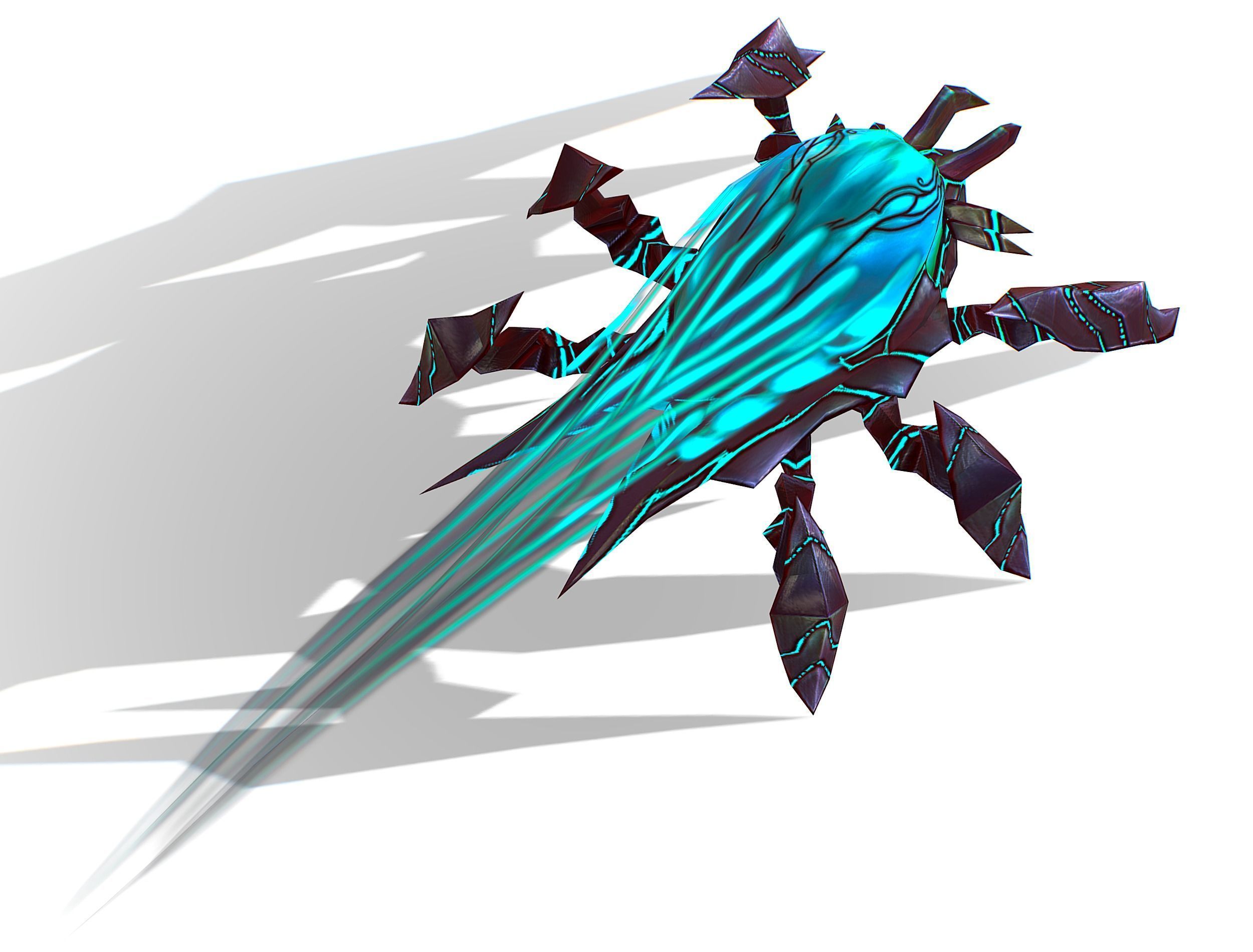 animated mystical neon beetle Low-poly 3D model_46