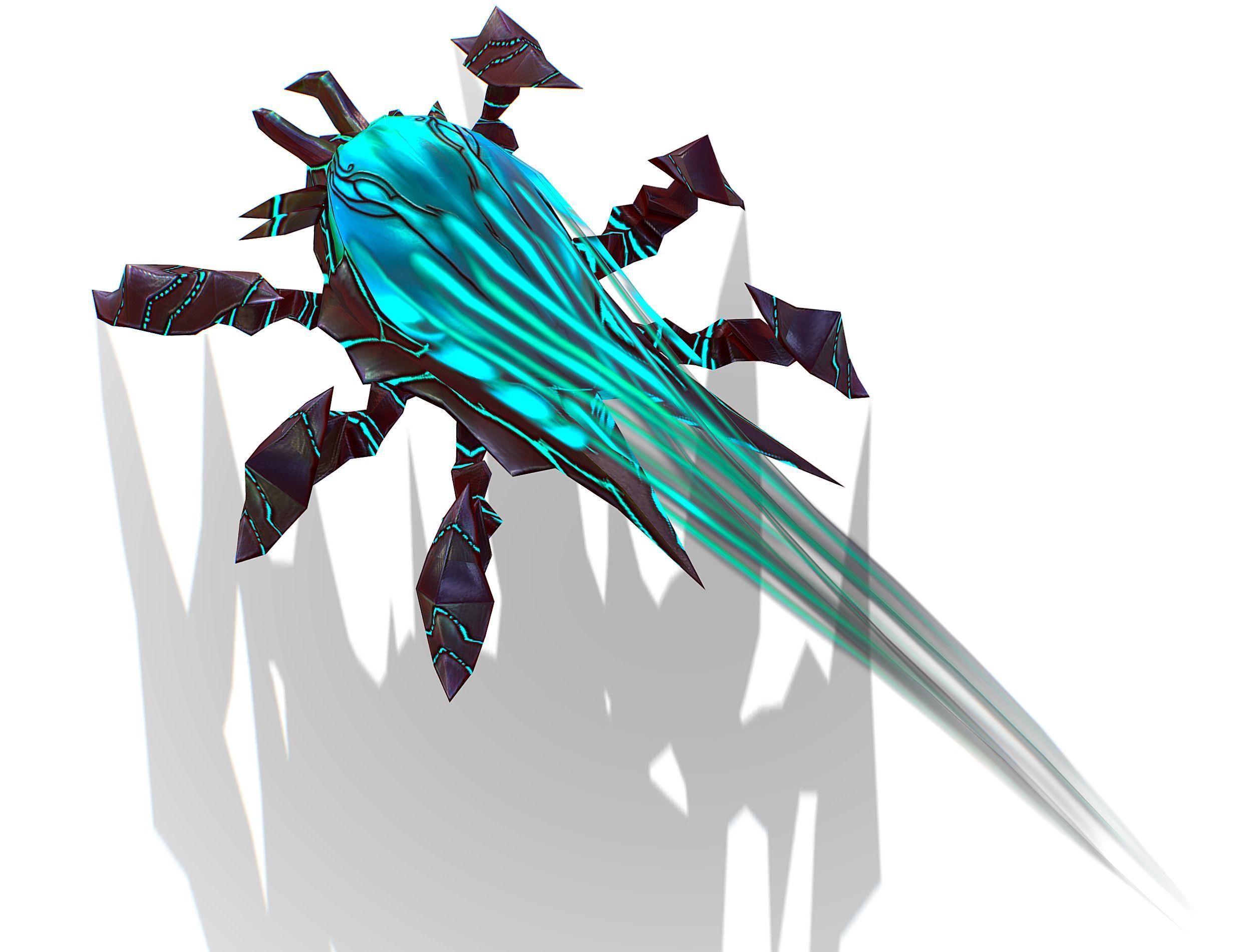 animated mystical neon beetle Low-poly 3D model_45