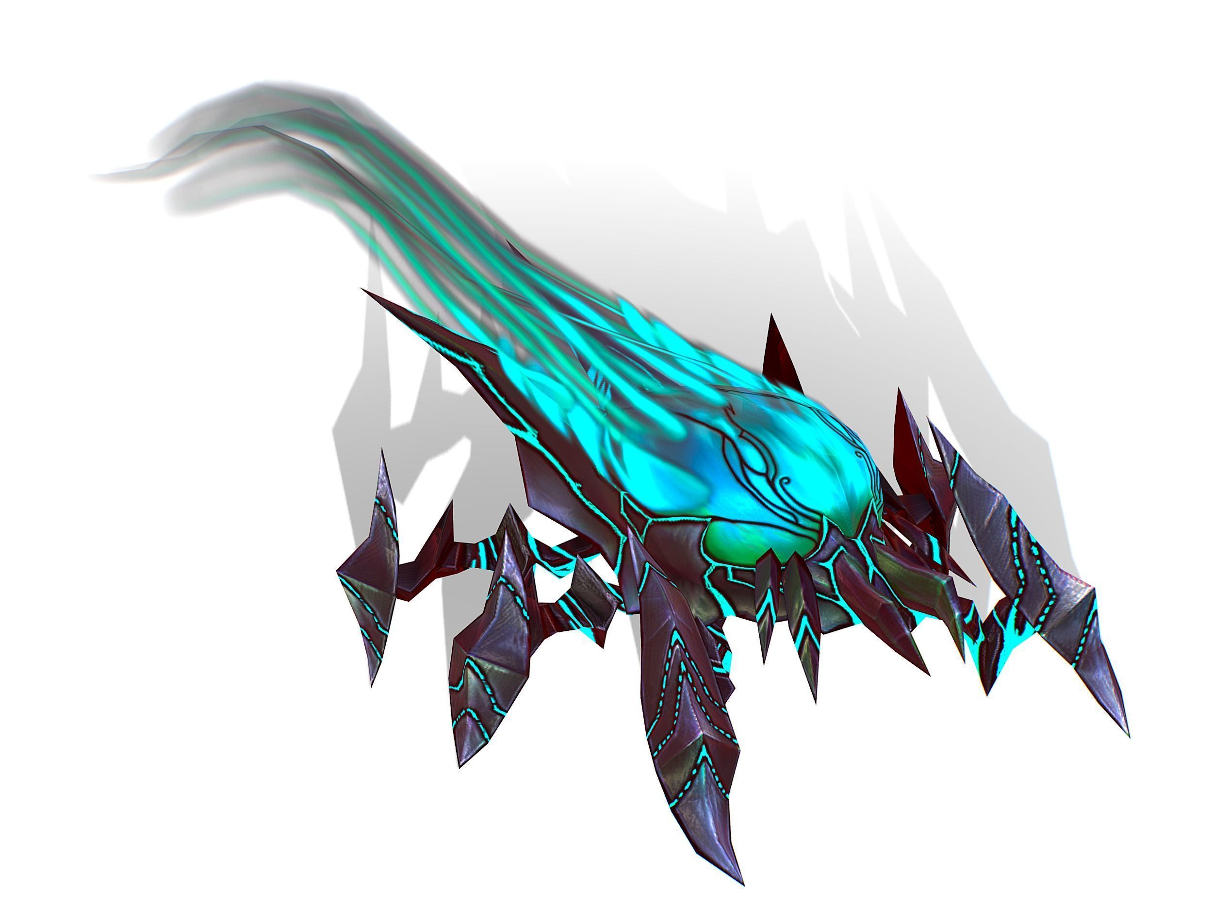 animated mystical neon beetle Low-poly 3D model_16