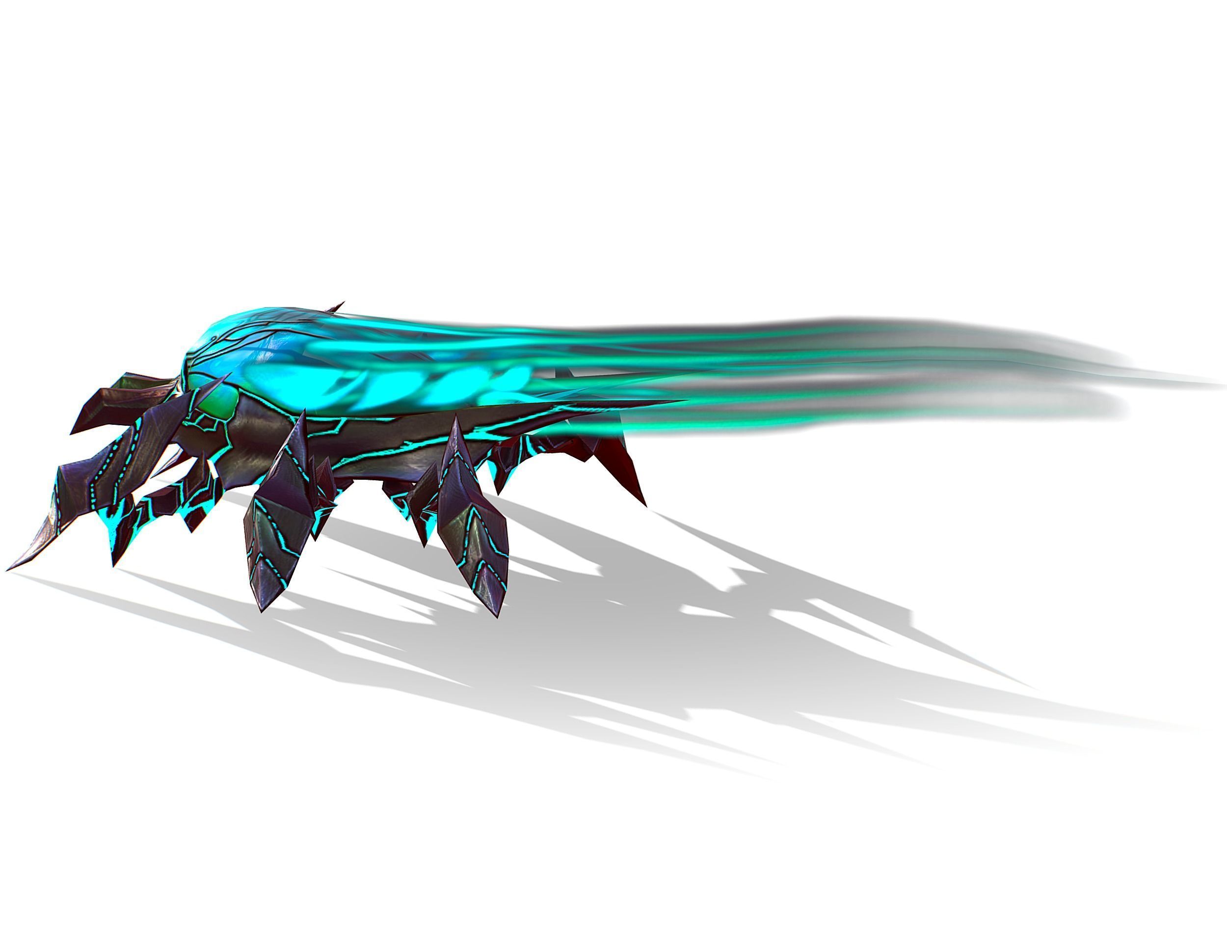 animated mystical neon beetle Low-poly 3D model_35