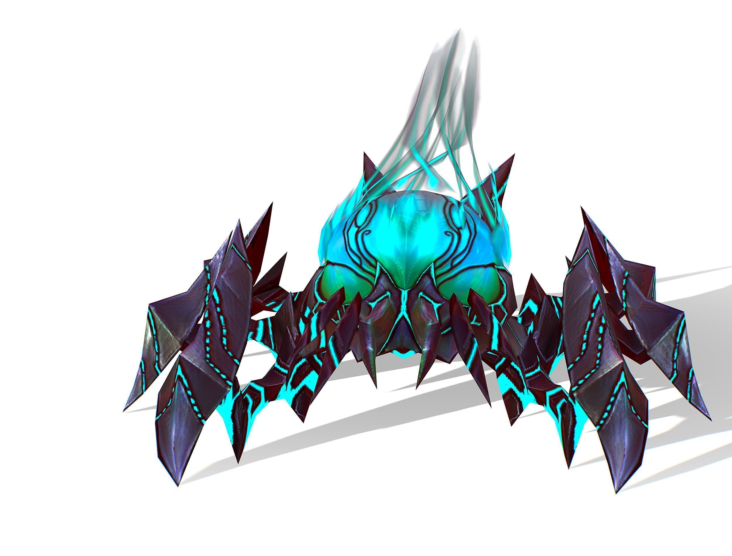 animated mystical neon beetle Low-poly 3D model_31