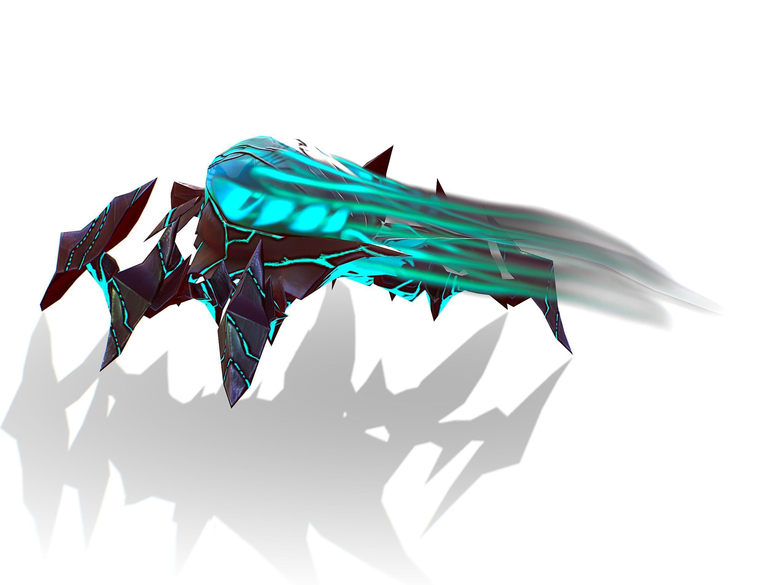 animated mystical neon beetle Low-poly 3D model_36