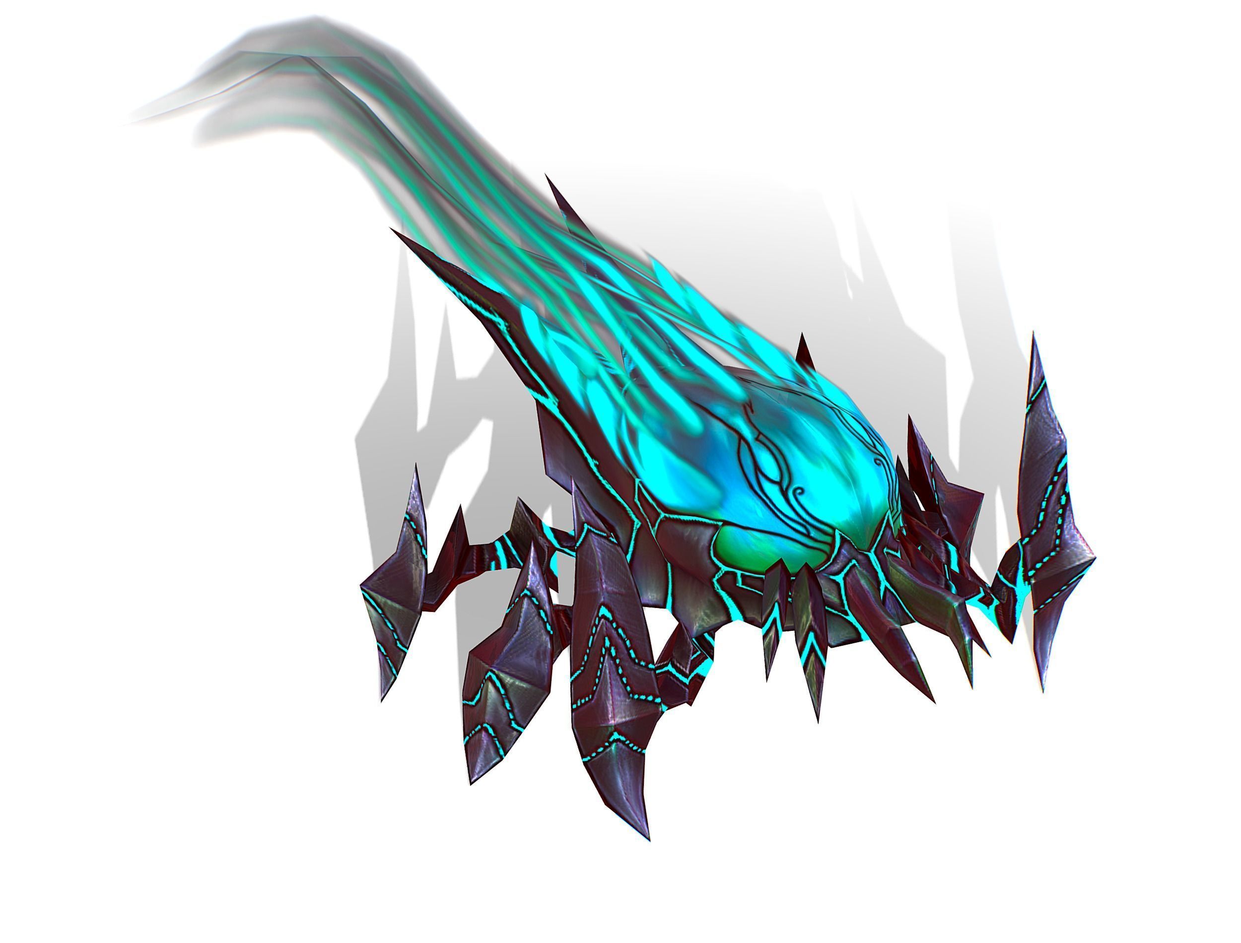 animated mystical neon beetle Low-poly 3D model_23