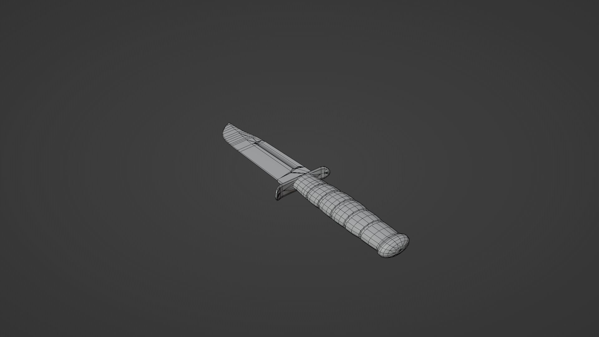 Damascus Kabar Knife Low-poly 3D model_6