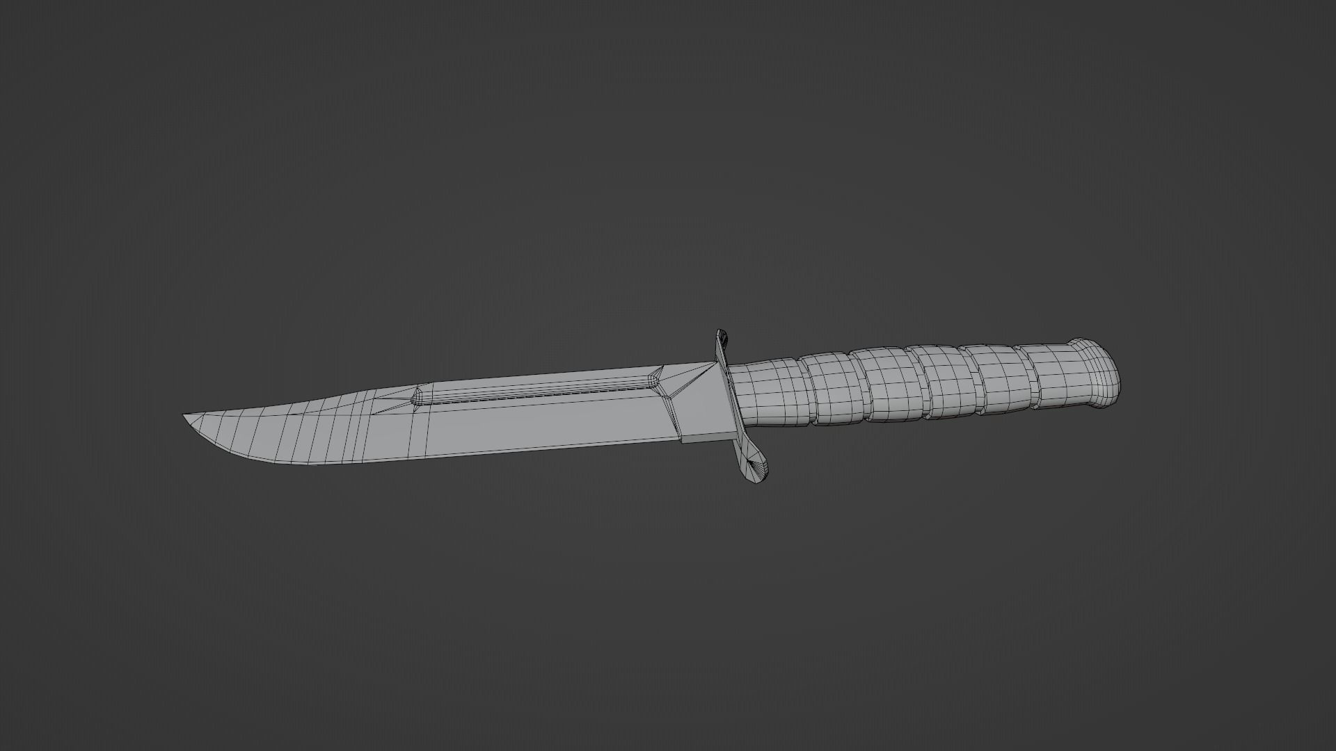 Damascus Kabar Knife Low-poly 3D model_7