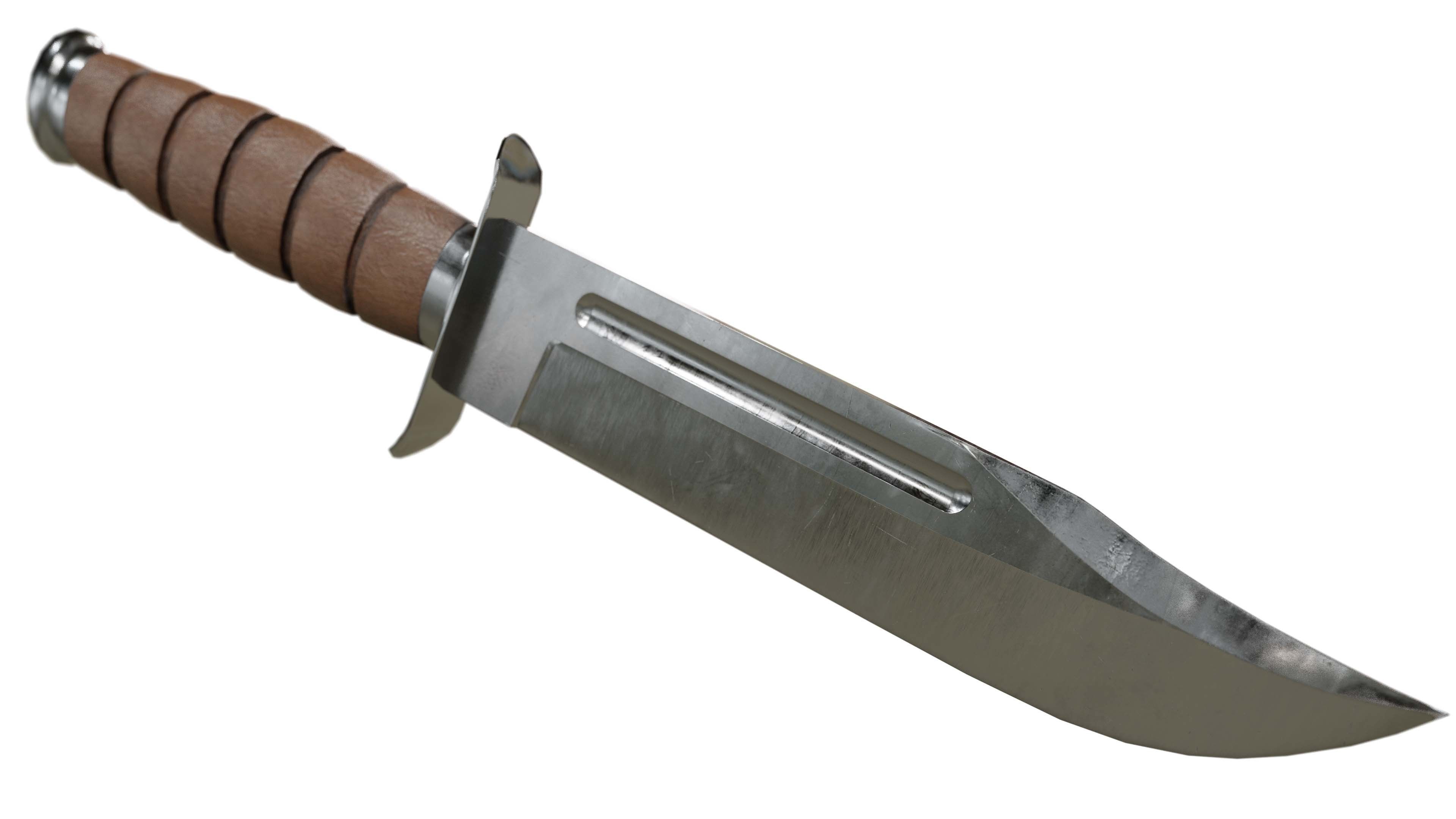 Damascus Kabar Knife Low-poly 3D model_3