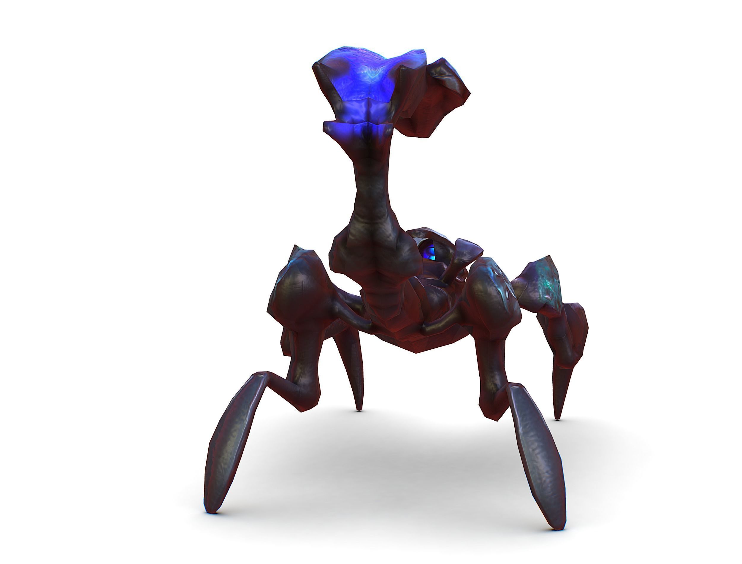 Blue alien UFO mutant scorpion Low-poly 3D model_9