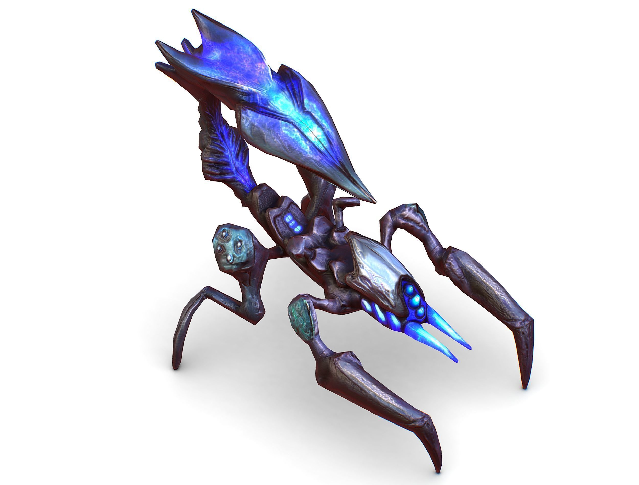 Blue alien UFO mutant scorpion Low-poly 3D model_15