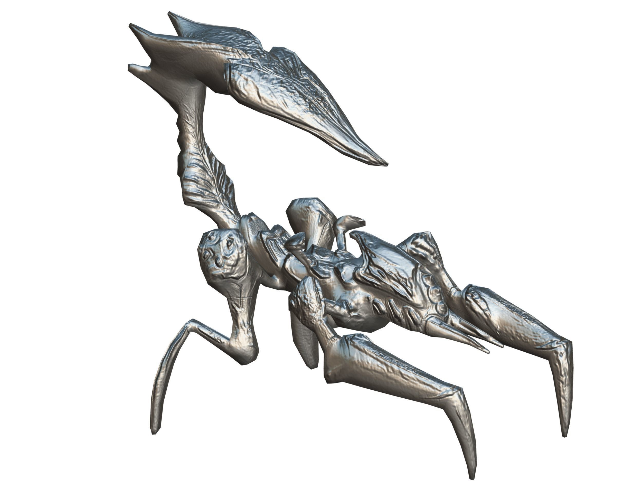 Blue alien UFO mutant scorpion Low-poly 3D model_21
