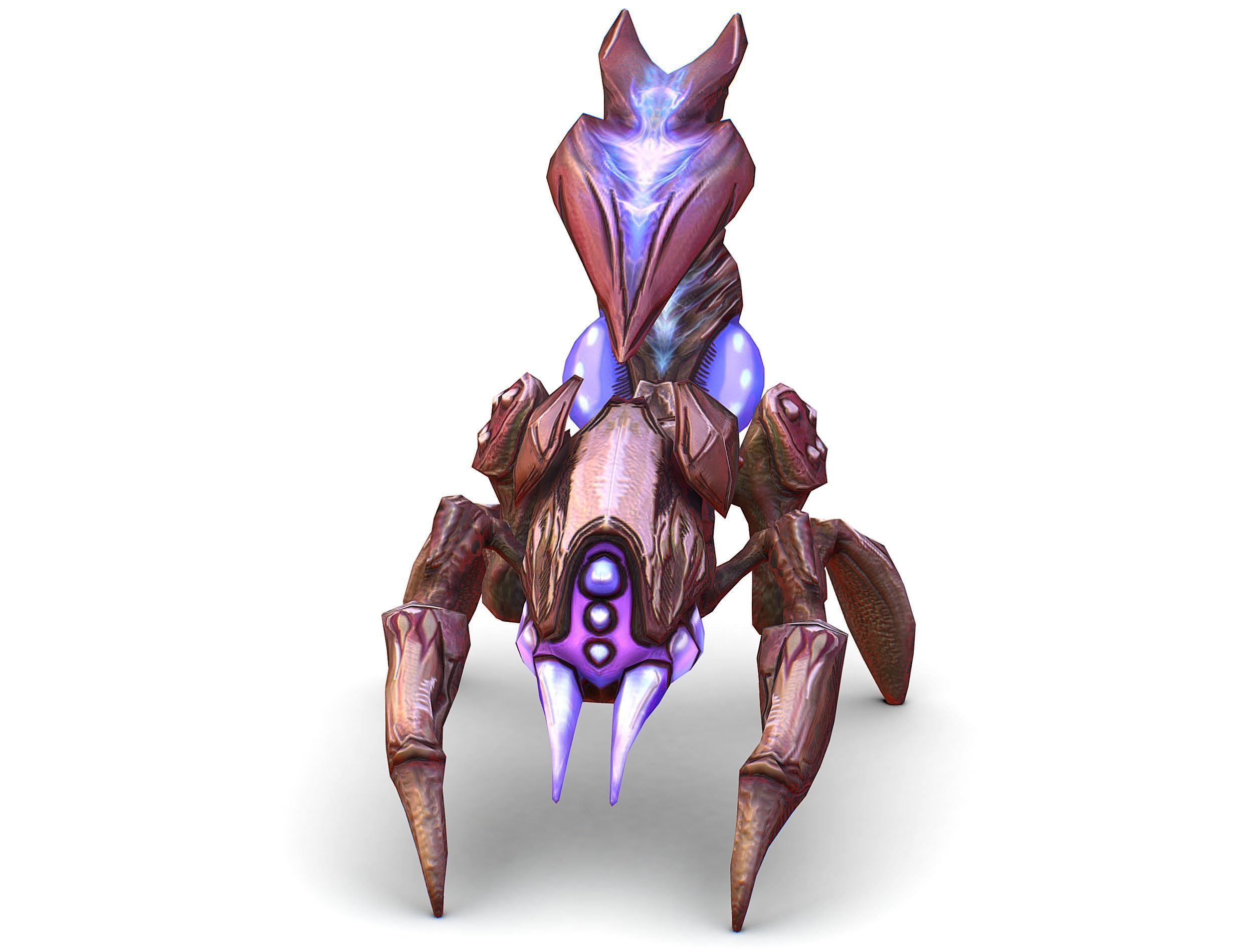 pink alien UFO mutant scorpion Low-poly 3D model_4