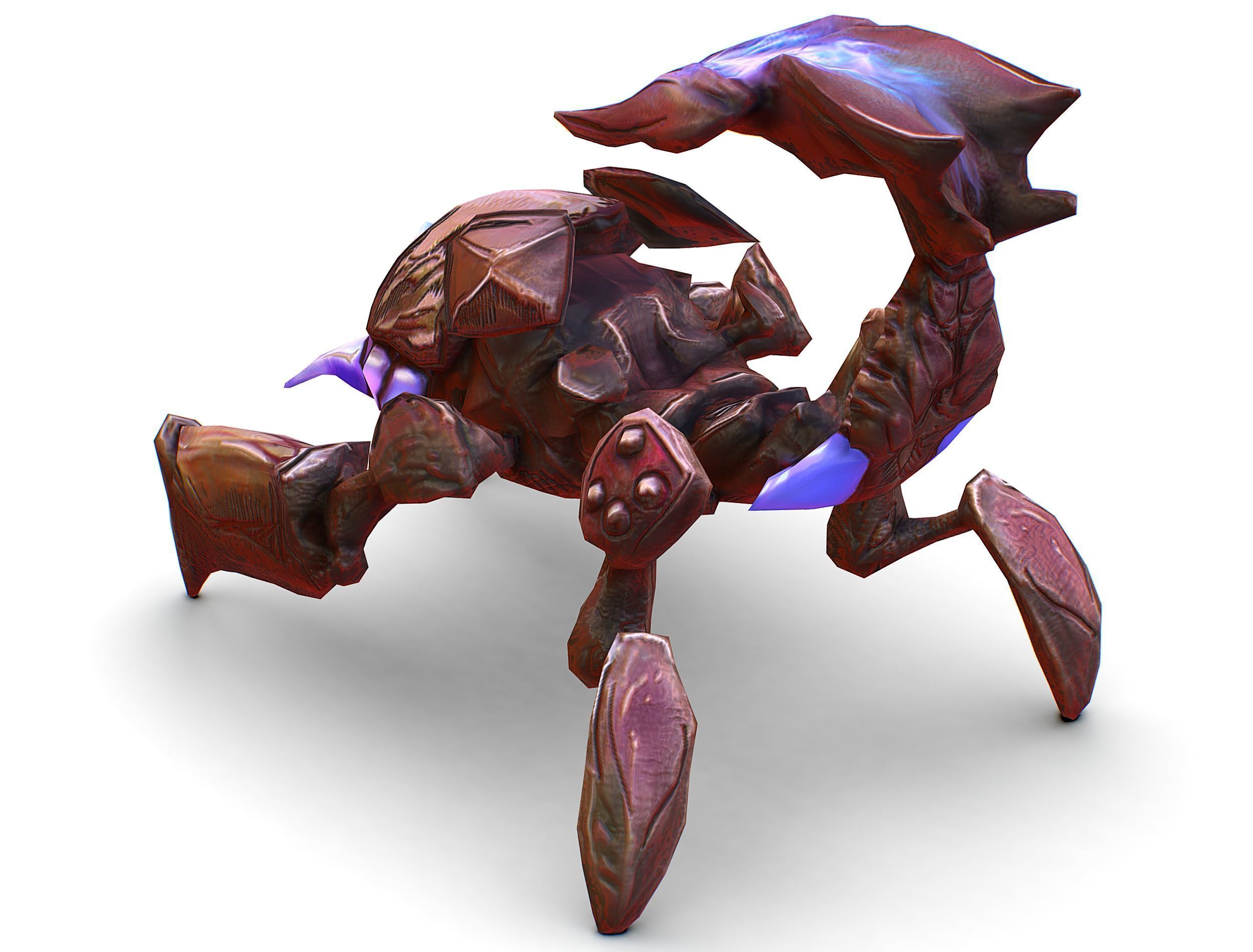 pink alien UFO mutant scorpion Low-poly 3D model_16