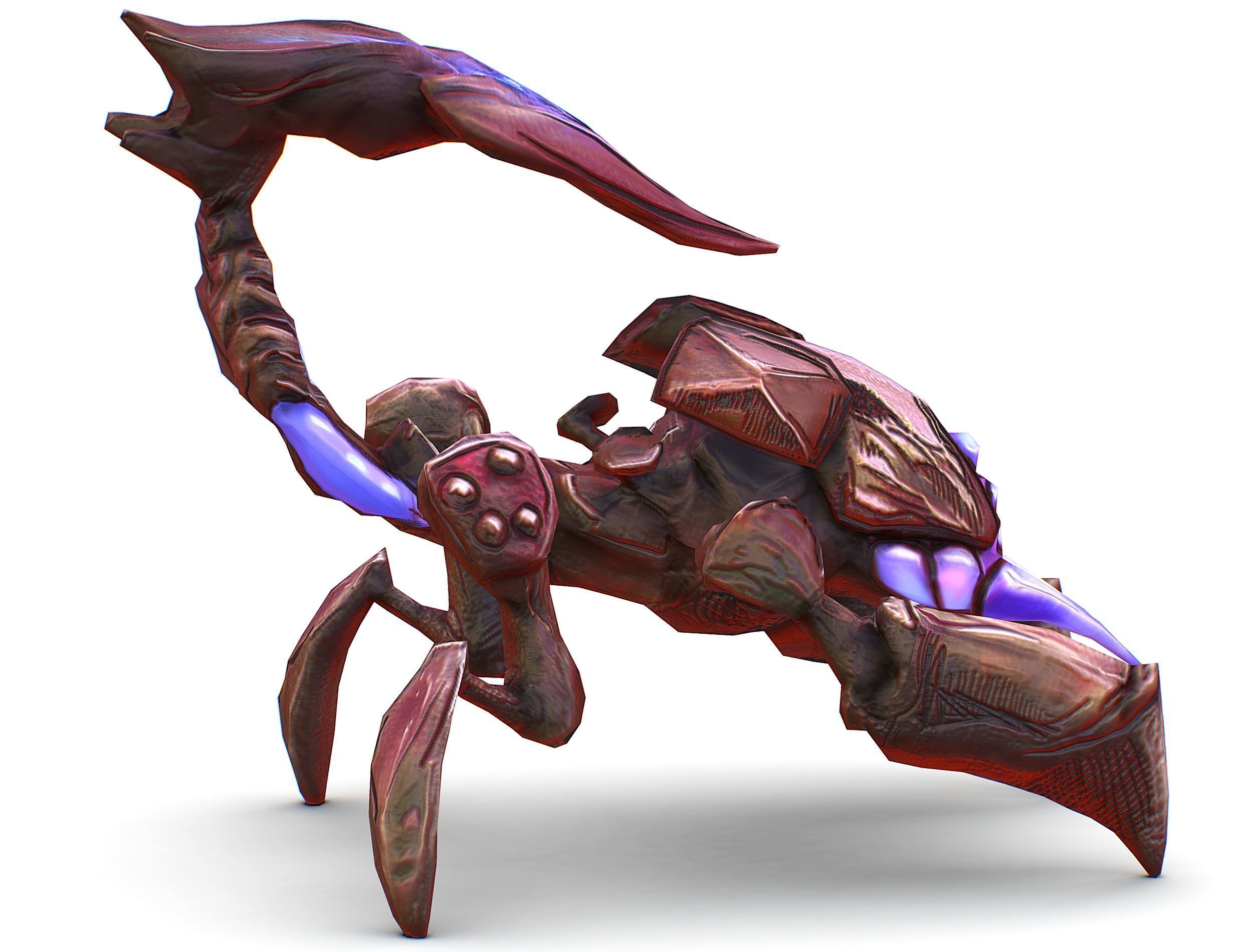 pink alien UFO mutant scorpion Low-poly 3D model_11