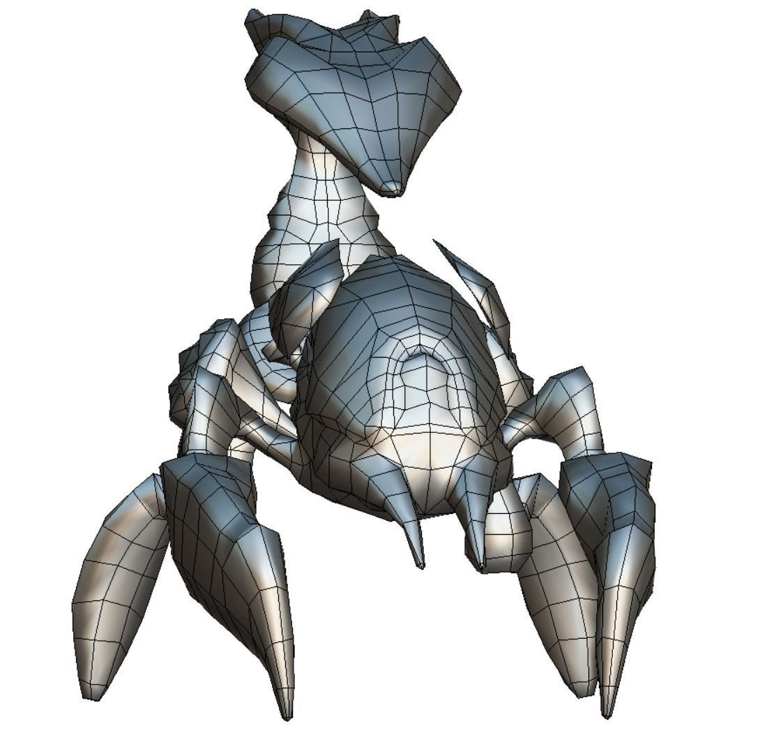 pink alien UFO mutant scorpion Low-poly 3D model_23