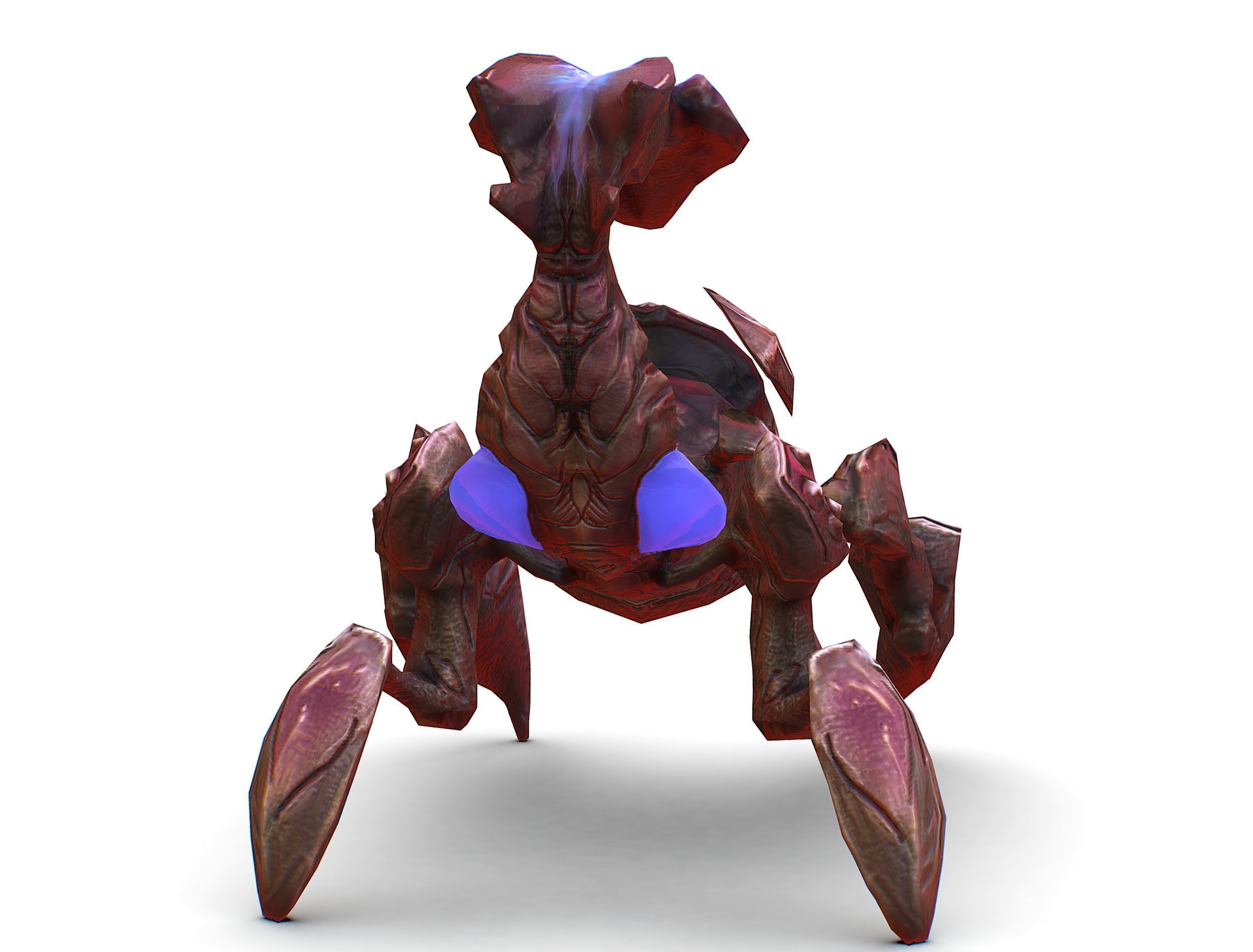 pink alien UFO mutant scorpion Low-poly 3D model_9