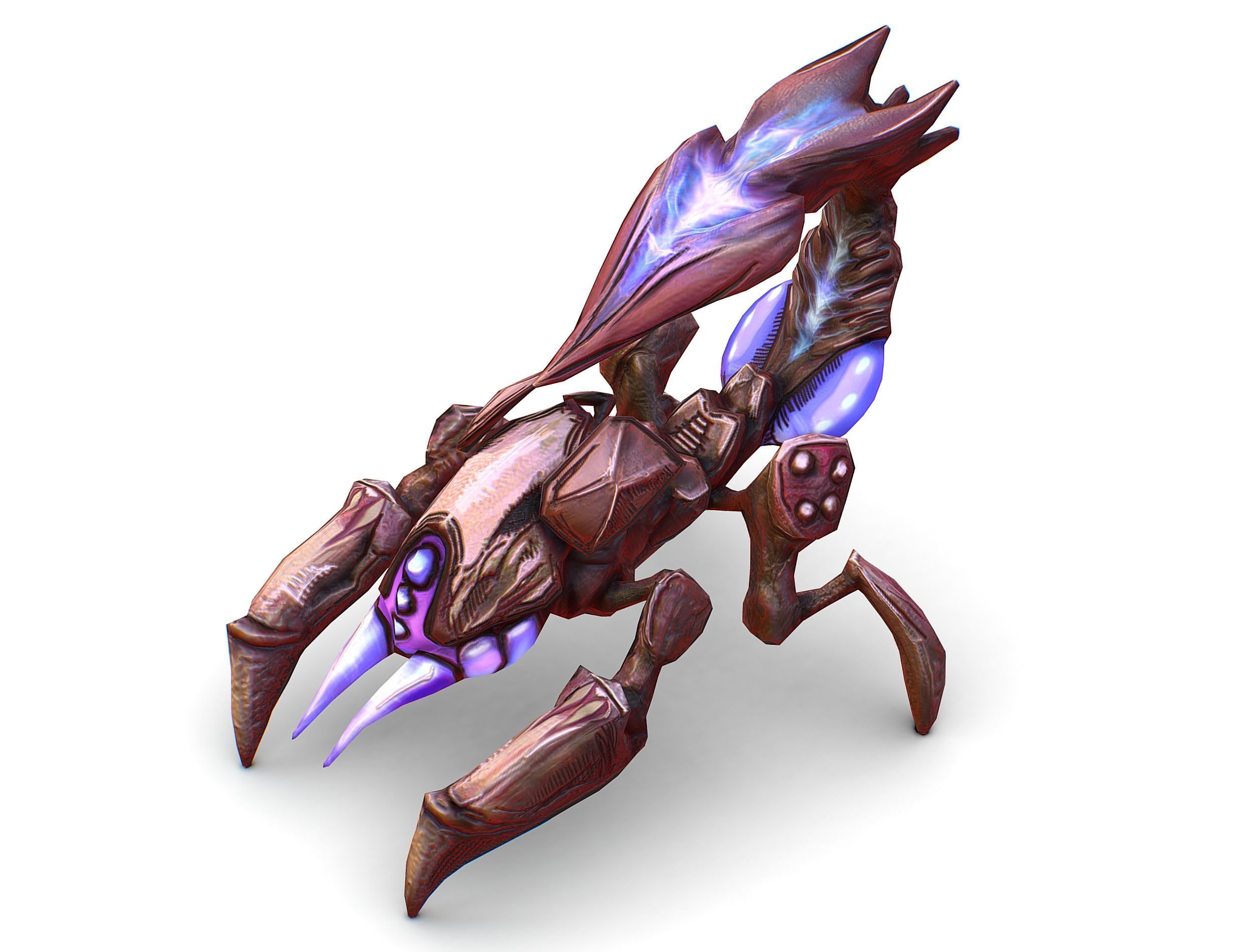 pink alien UFO mutant scorpion Low-poly 3D model_15