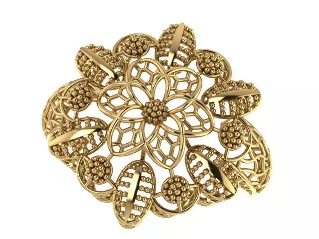 Flower Ring 3D print model_0