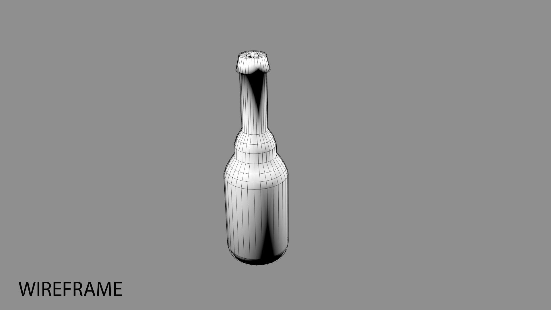 Amber Glass Bottle 9 3D model_3