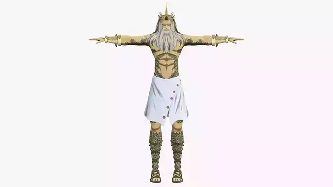 POSEIDON king of gods Low-poly 3D model