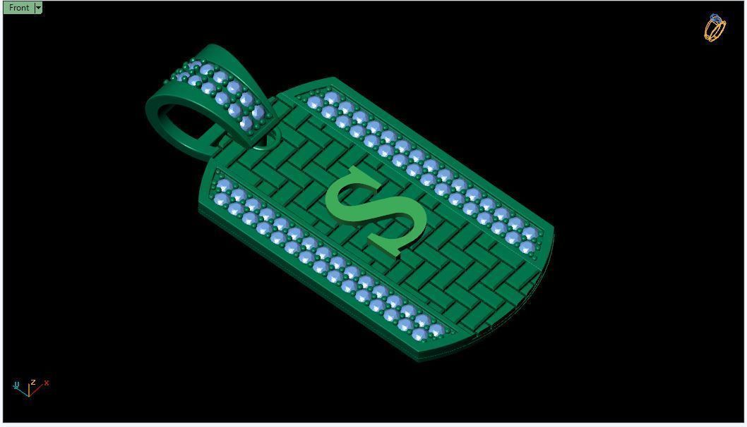 Latter S Pendent 3d Model 3D print model_4