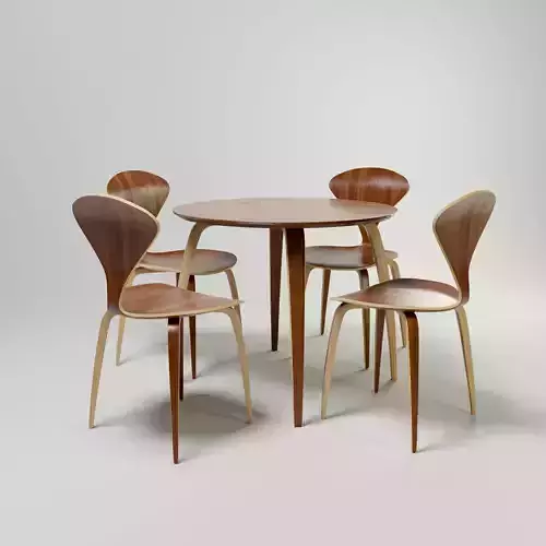 Dining set wooden chair with wood legs