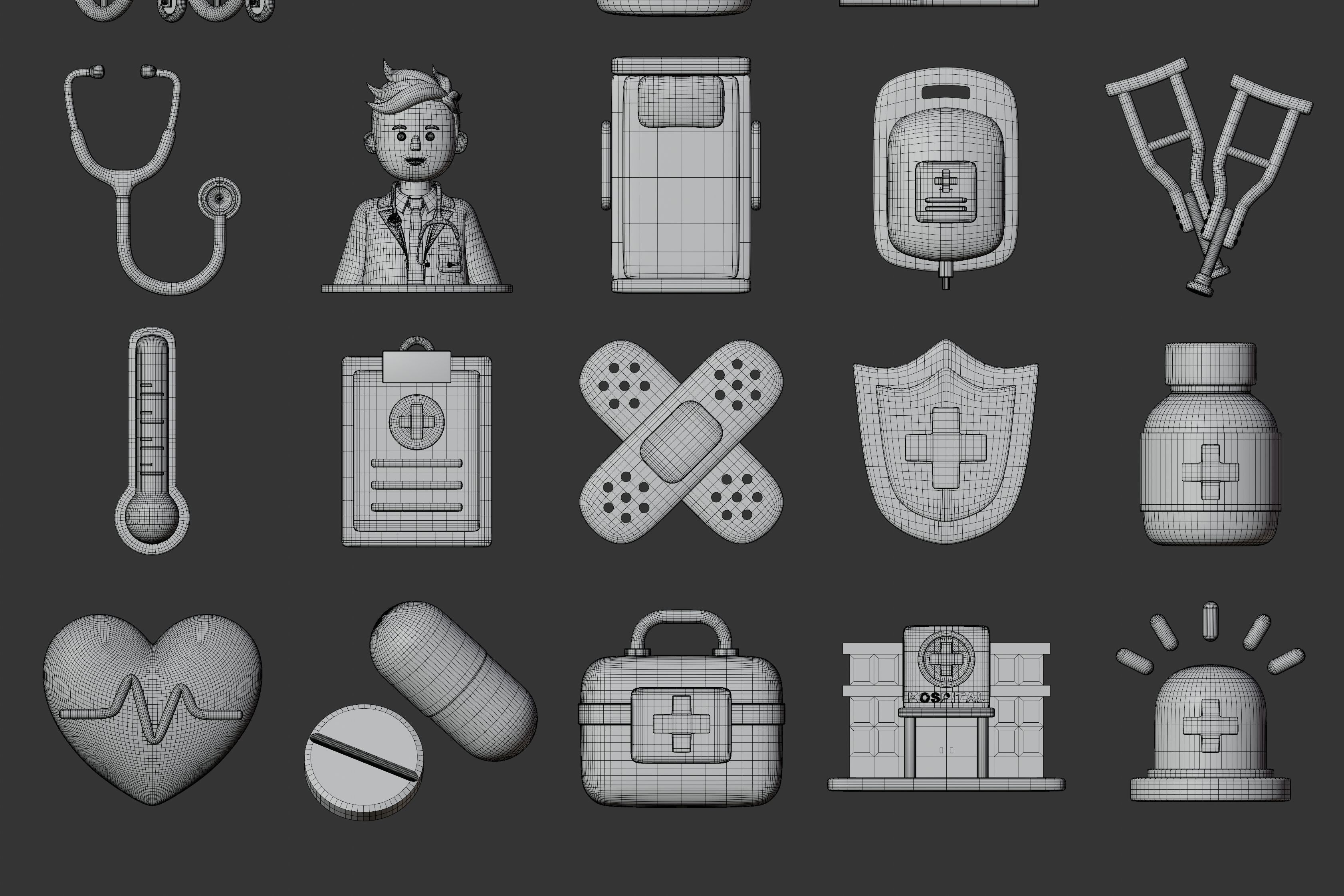 Medical and Health 3D Icon Pack 3D model_7
