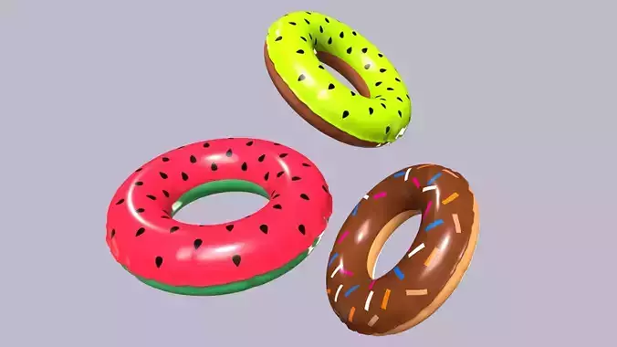 Swimming Ring Food Low-poly 3D model