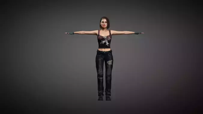 Helene Sci-fi woman character 3d model