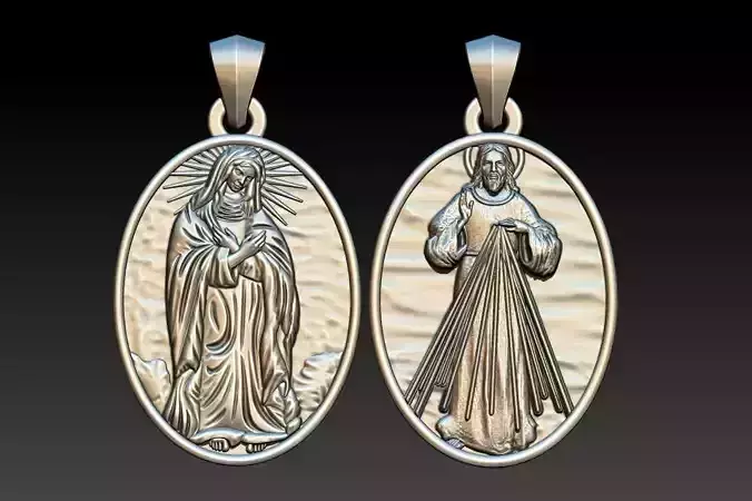 The Divine Mercy - Jesus and Mother of Mercy  3D print model