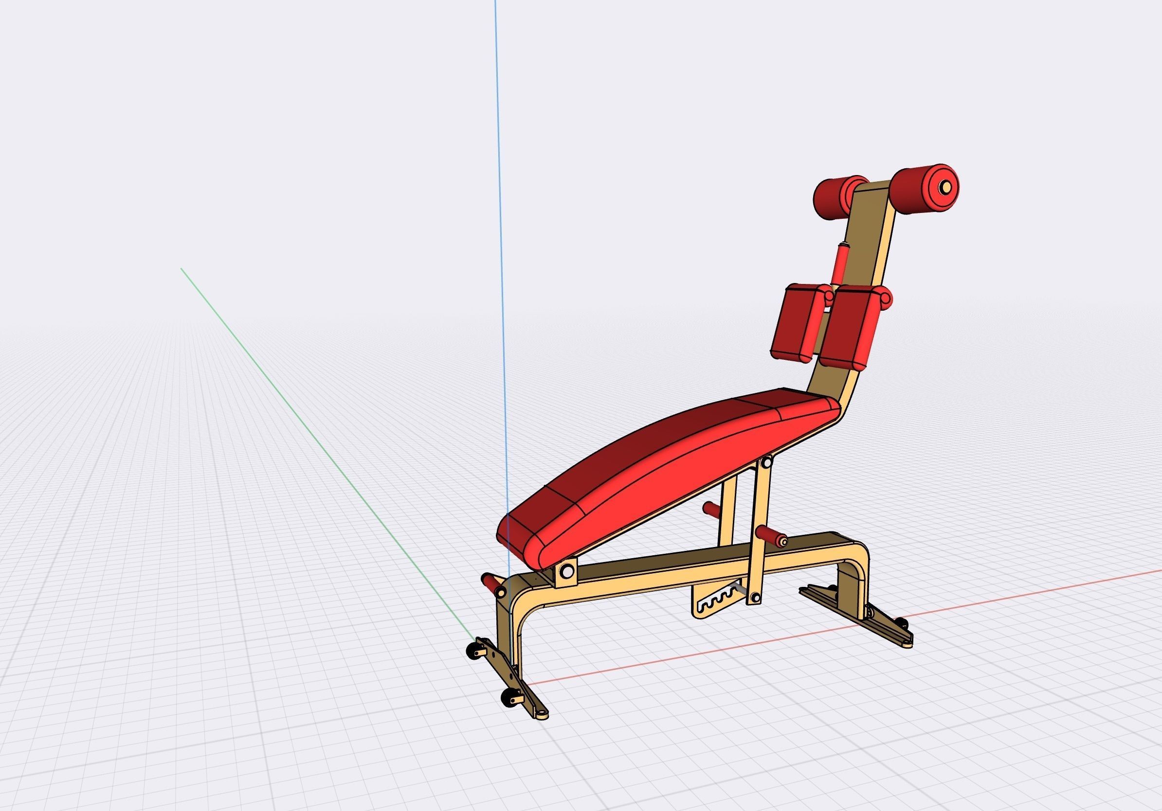 Abs gym bench stl 3D model_3