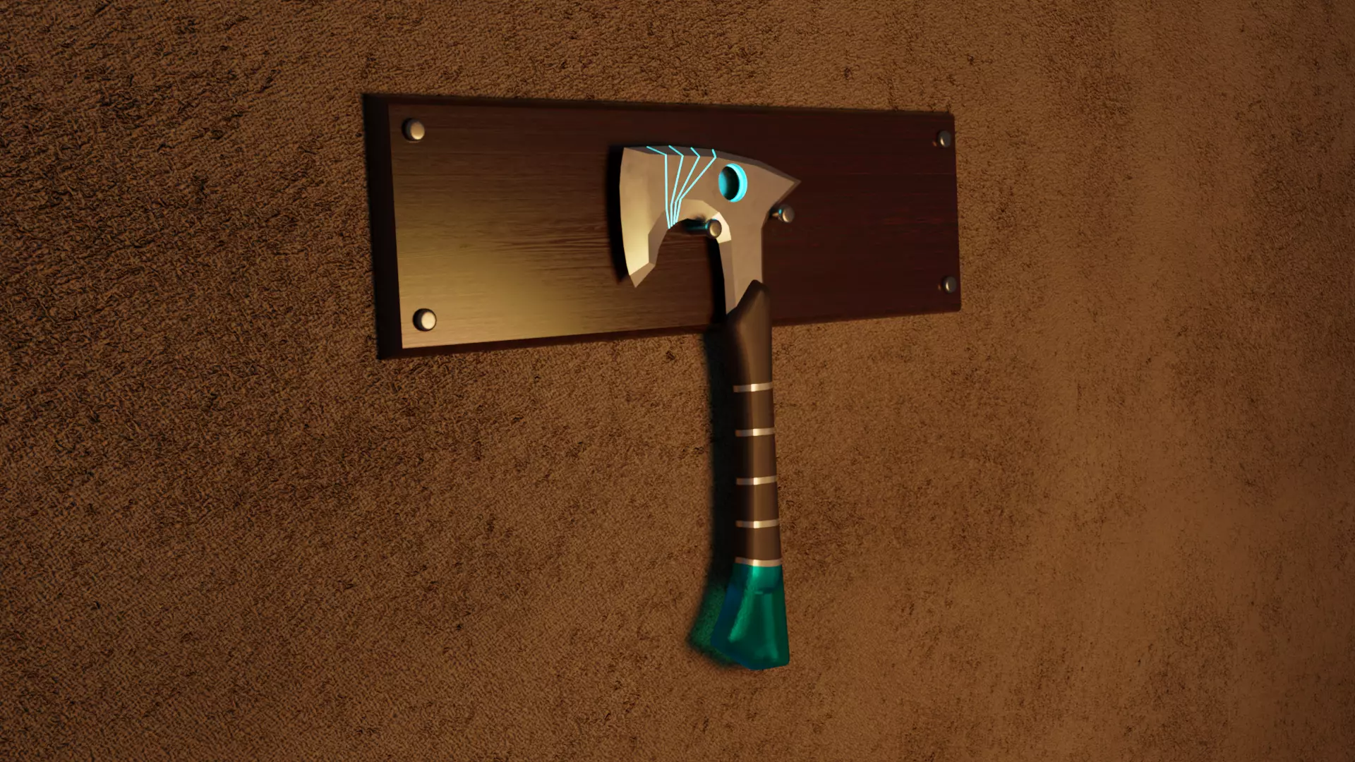 Fantasy Axe on a wall 3D model