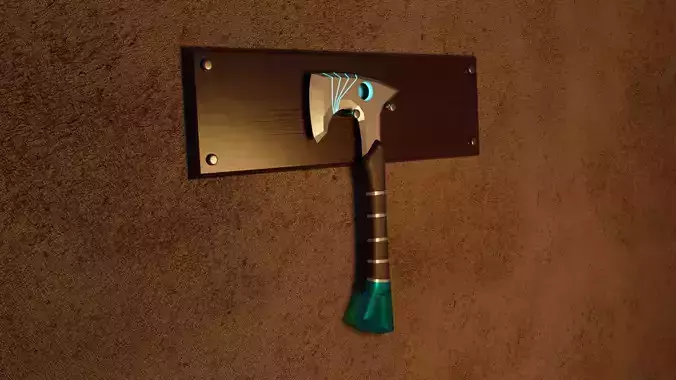 Fantasy Axe on a wall