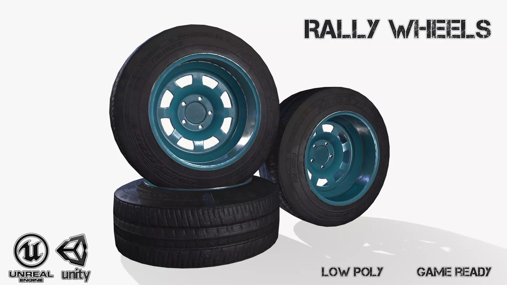 Rally wheel Eagle F1 Low-poly 3D model