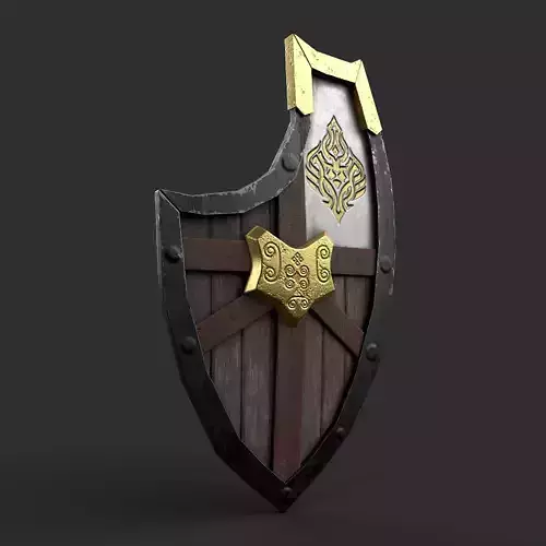 Wardens Dwarf Shield Lowpoly  Low-poly 3D model