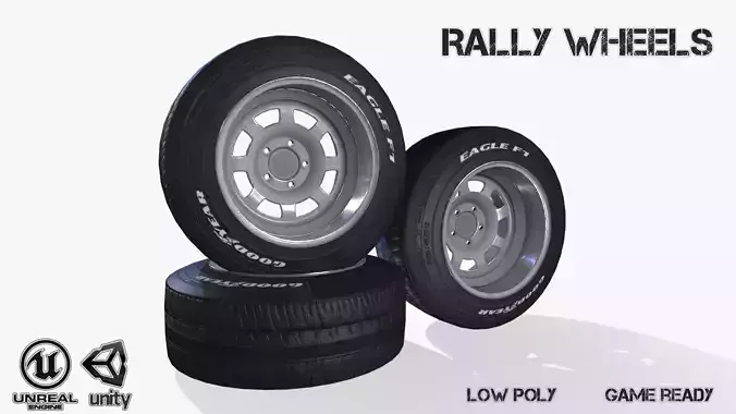 Rally wheel Eagle F1 Low-poly 3D model