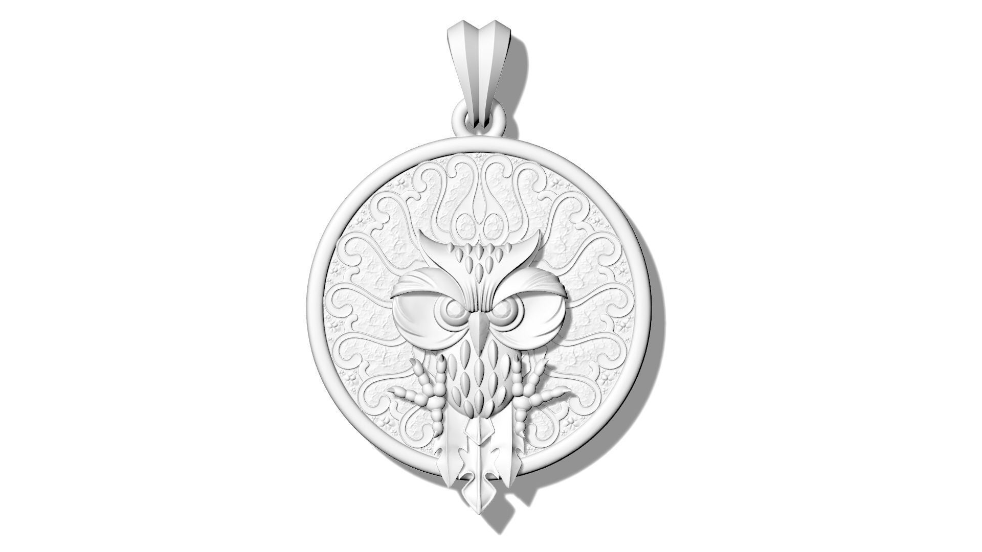 Owl bird pendant 3D print model_8