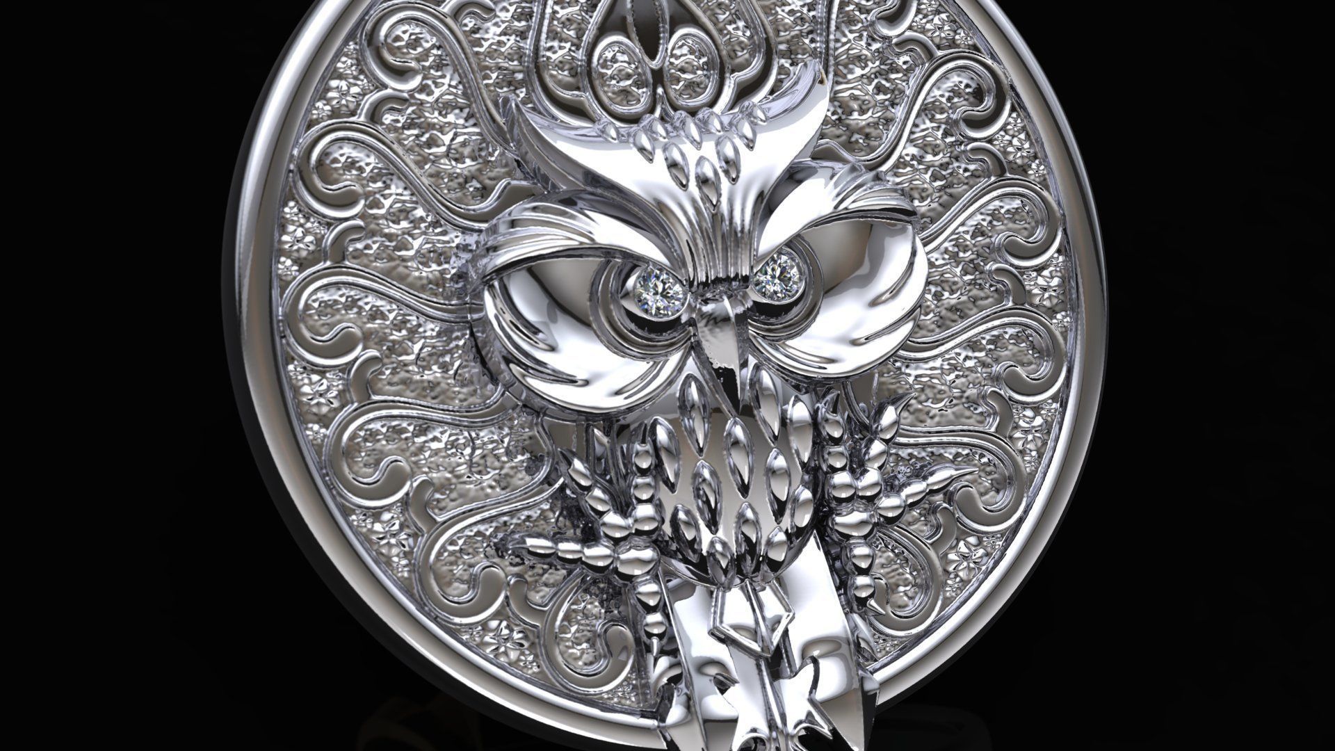 Owl bird pendant 3D print model_1