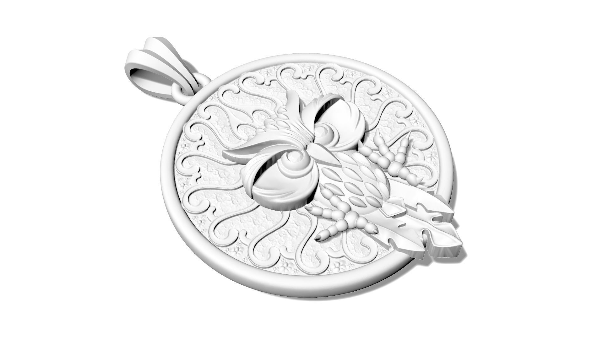 Owl bird pendant 3D print model_9