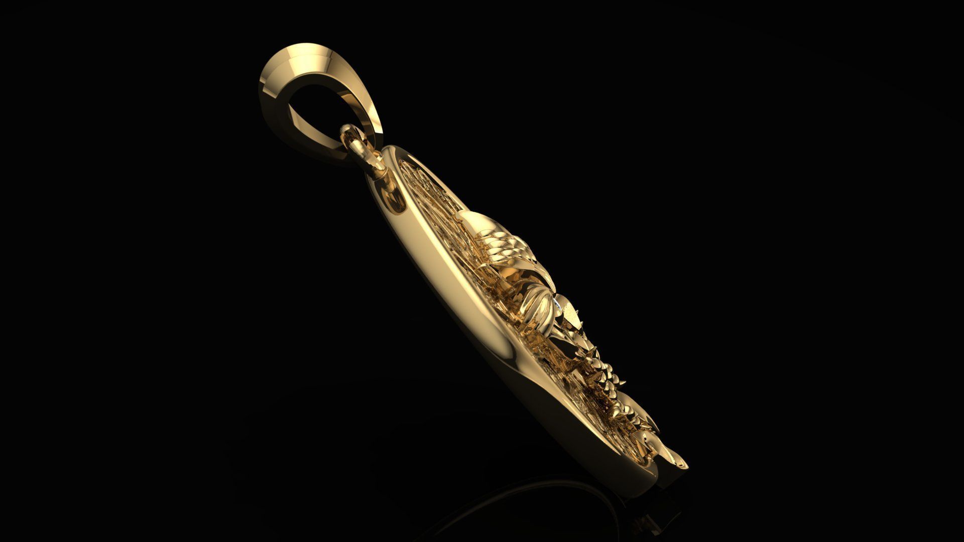 Owl bird pendant 3D print model_7