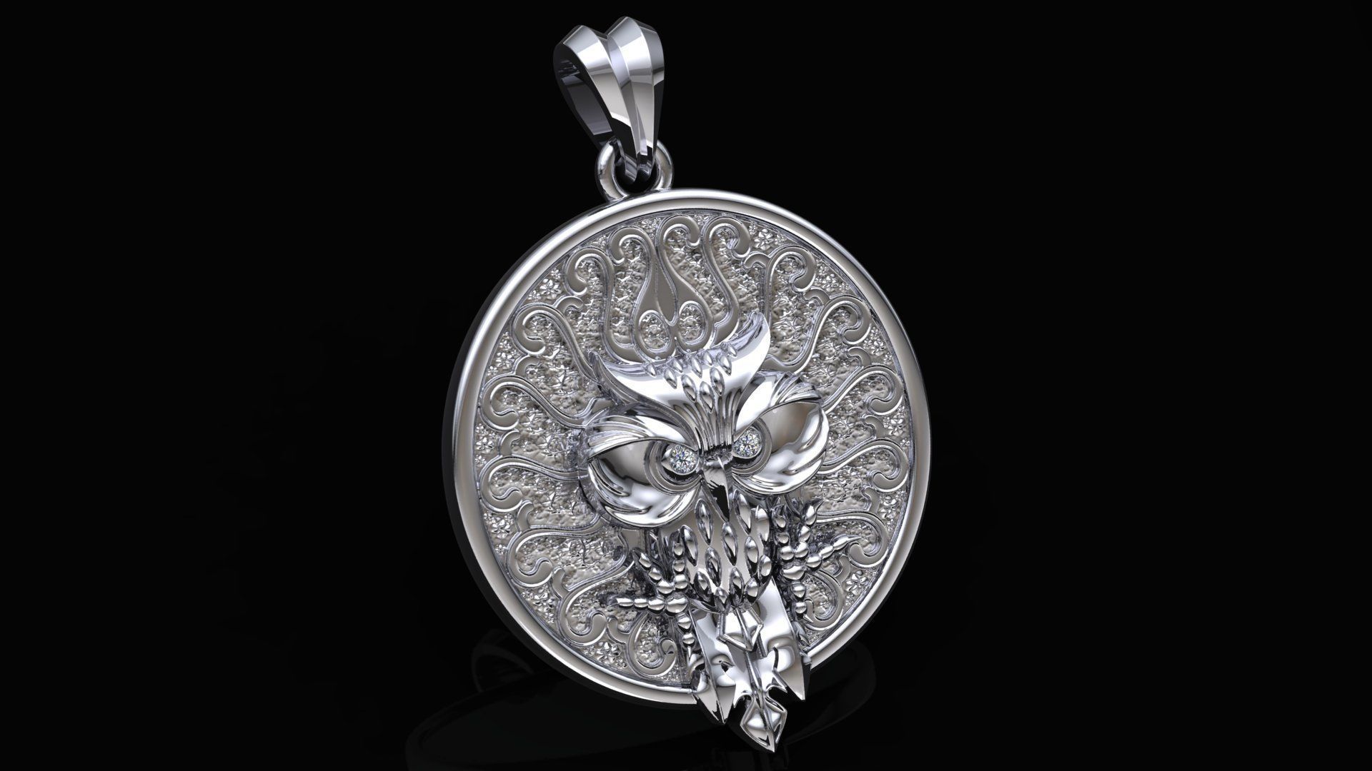 Owl bird pendant 3D print model_4