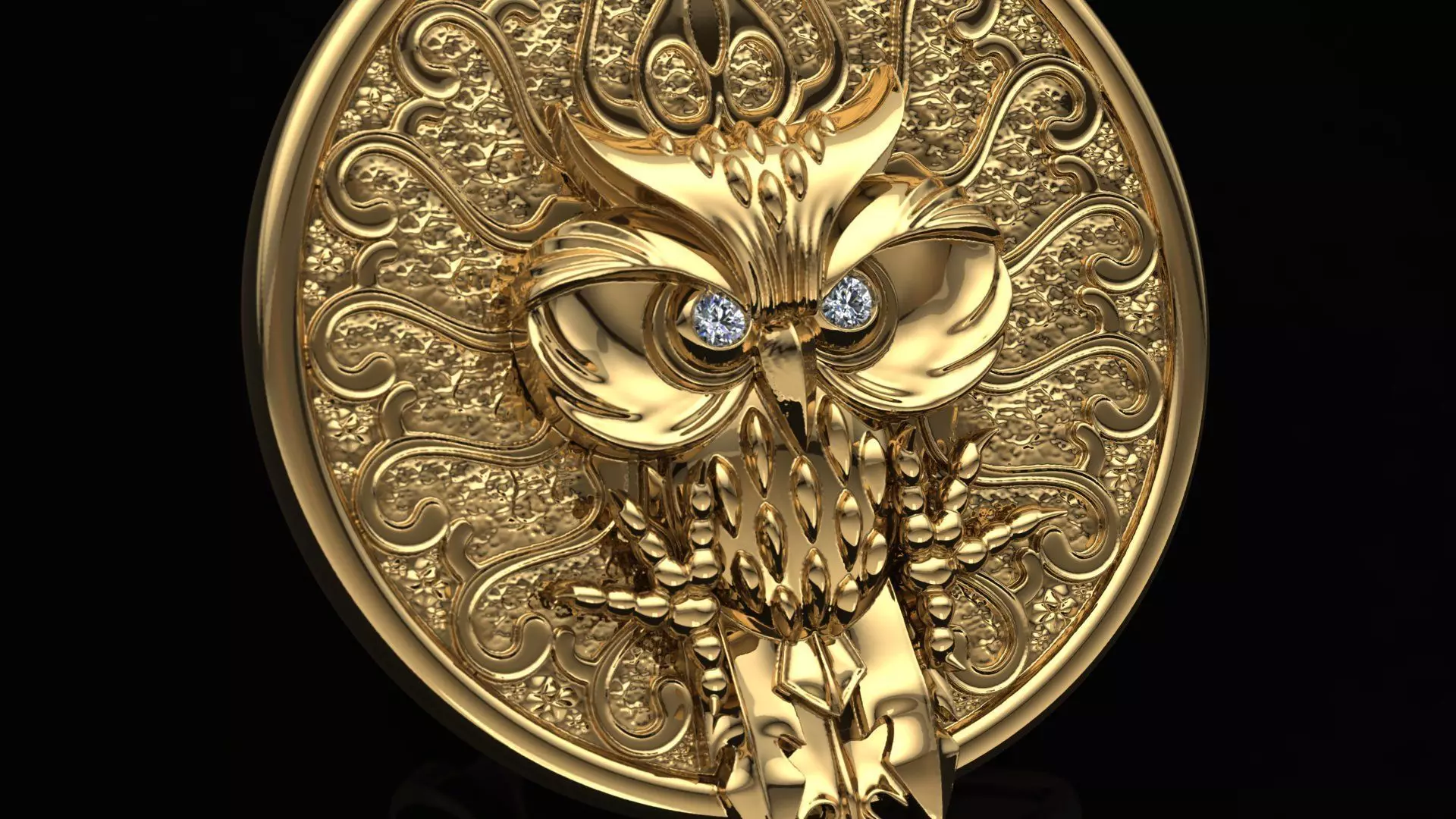 Owl bird pendant 3D print model_0