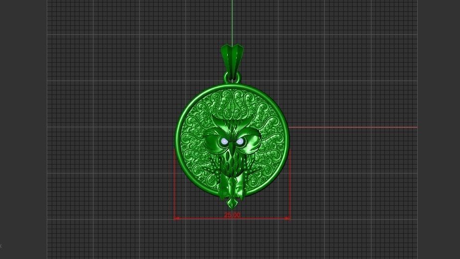 Owl bird pendant 3D print model_10