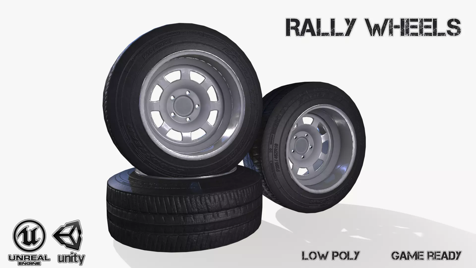 Rally wheel Eagle F1 Low-poly 3D model