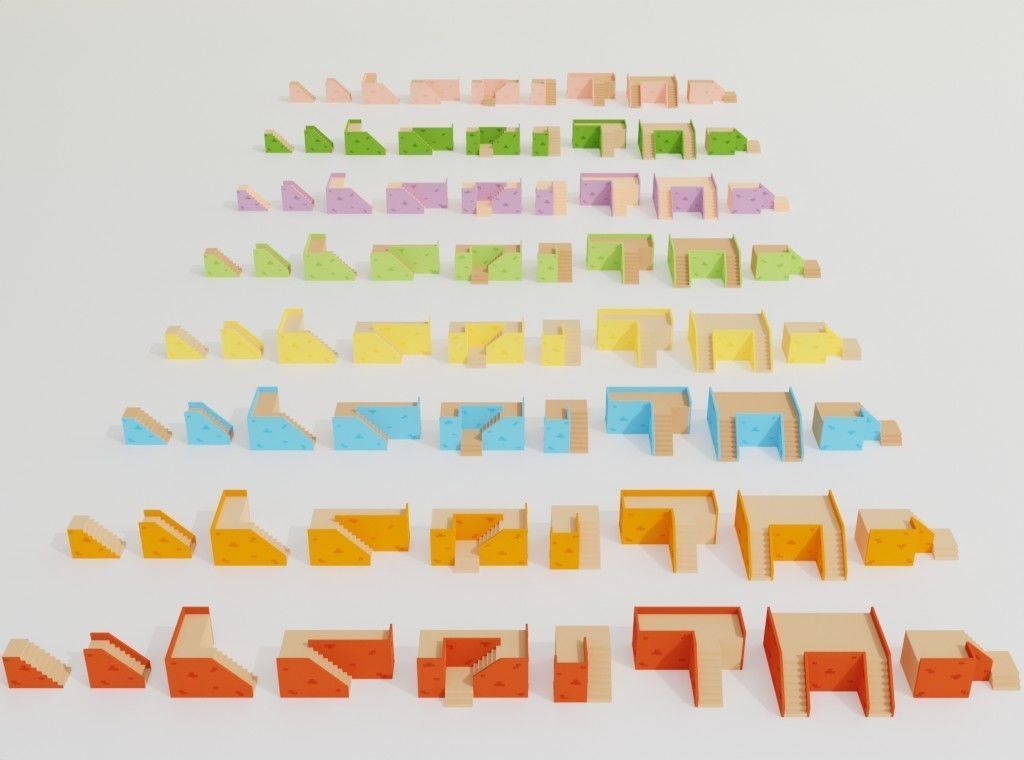 Arabic style set Low-poly 3D model_21