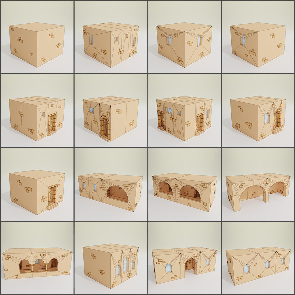 Arabic style set Low-poly 3D model_12