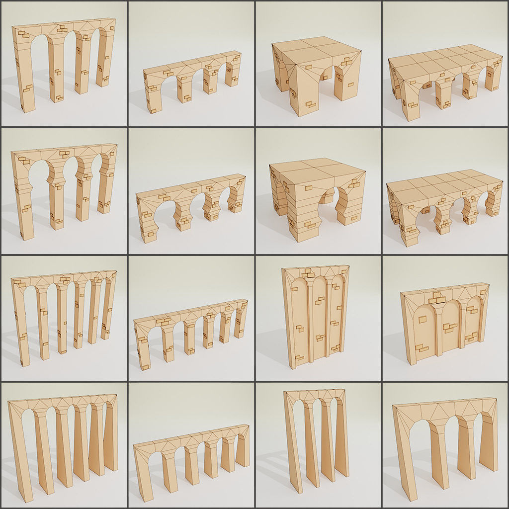 Arabic style set Low-poly 3D model_4