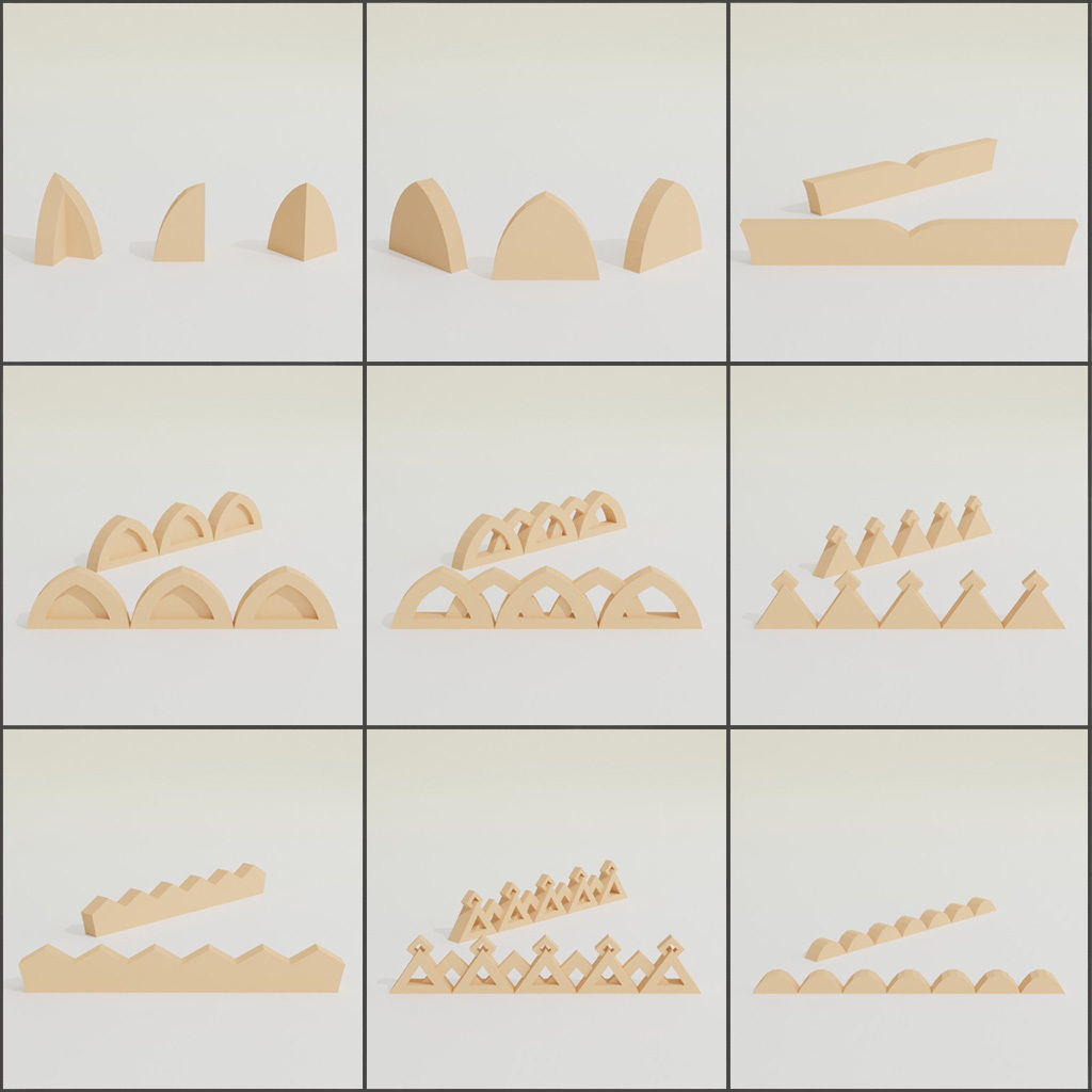 Arabic style set Low-poly 3D model_13