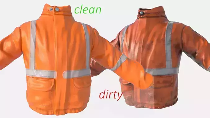 Workman Mining Safety  Jacket Low-poly 3D model