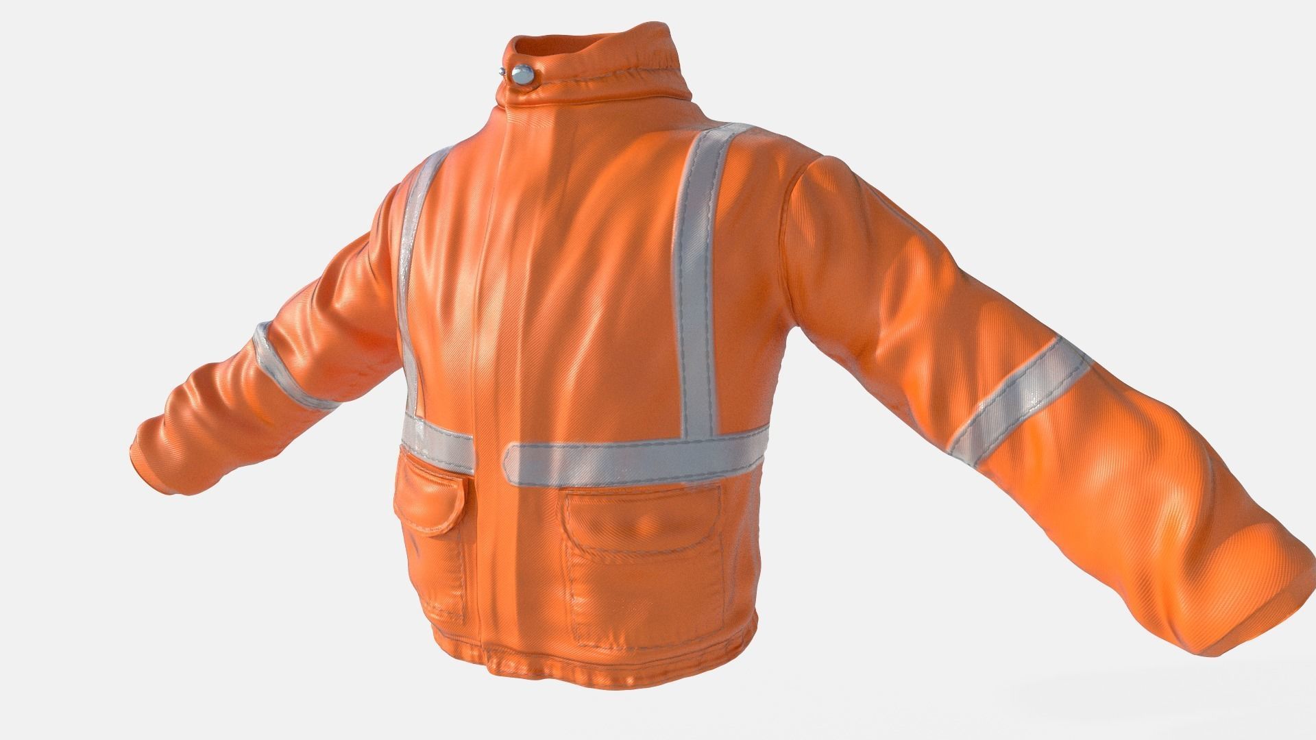Workman Mining Safety  Jacket Low-poly 3D model_16