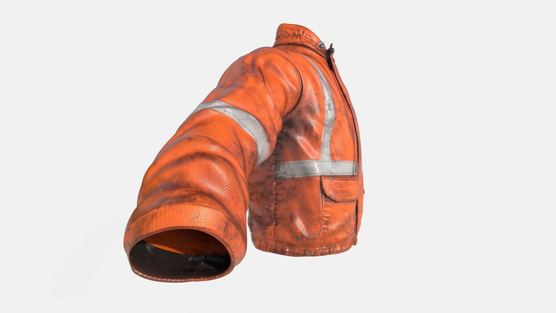 Workman Mining Safety  Jacket Low-poly 3D model_9